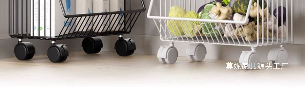 Kitchen Storage Rack Multi-layer Floor-standing Fruit Vegetable Household Mobile Trolley Toy Basket Organizer