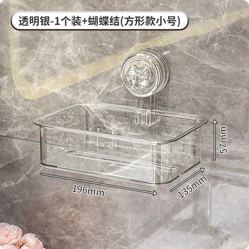 Suction Cup Tissue Box Bathroom Toilet Paper Box Wall-Mounted Punch-Free Bathroom Roll Stand Toilet Paper Storage Box