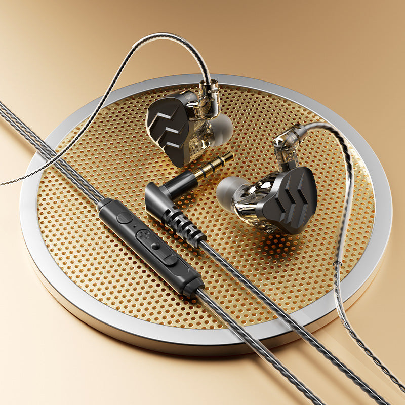 Cross-border new in-ear sports headphones with interchangeable cables, plug-in gaming style HIFI Dynamic Wired Earphones for Mobile Phones