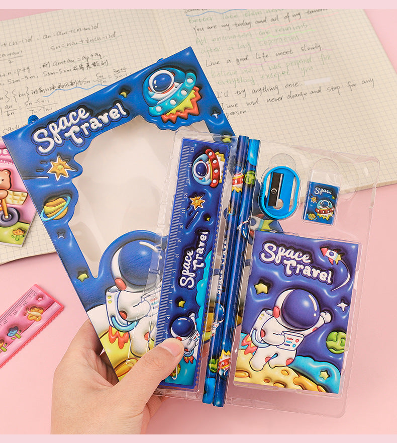 Creative Pencil Six-piece Stationery Set Handheld Gift Box Cartoon Elementary School Children's Day Back-to-School Season Gift Wholesale http://detail.1688.com/offer/926357993004.html