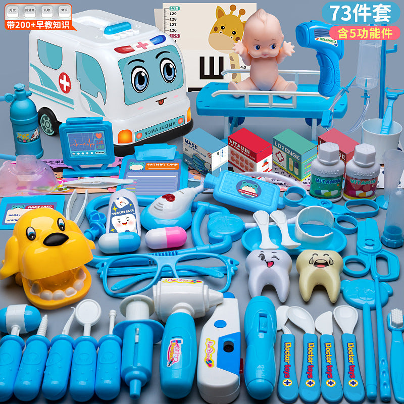Children's Doctor Toy Set Tools Medical Kit Boys and Girls Pretend Play Nurse Injection Stethoscope Baby