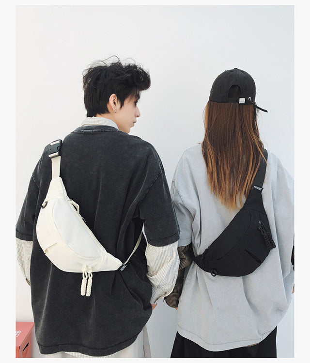 2025Summer New Simple Versatile Large Capacity Canvas Underarm Bag for Outings and Commutes, Niche Design Solid Color Chest Bag