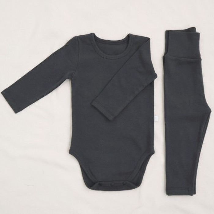 Baby Romper Spring and Autumn a High-Waist Belly Protection Pants Set Baby Spring and Autumn Triangle Romper Bodysuit Jumpsuit
