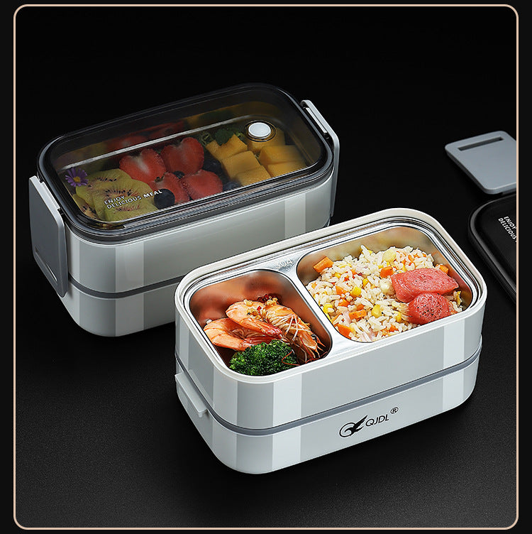 304Stainless Steel Sealed Insulated Lunch Box for Students and Office Workers, Microwave Safe, Double-Layer Lunch Container