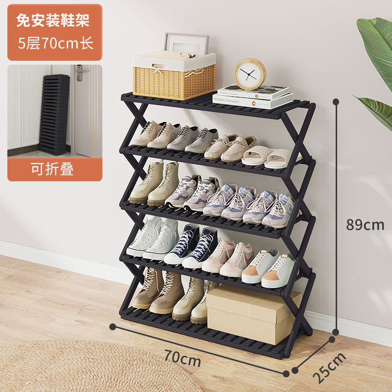 Shoe Rack Multi-layer Household Folding Doorway Storage Shoe Rack Dormitory Space-saving Simple Layered Partition Shoe Rack