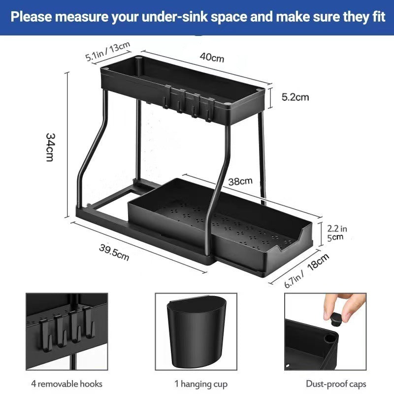 Multi-layer Pull-out Spice Organizer Home Kitchen Storage Rack Bathroom Moisture-proof Miscellaneous Storage Rack Wholesale