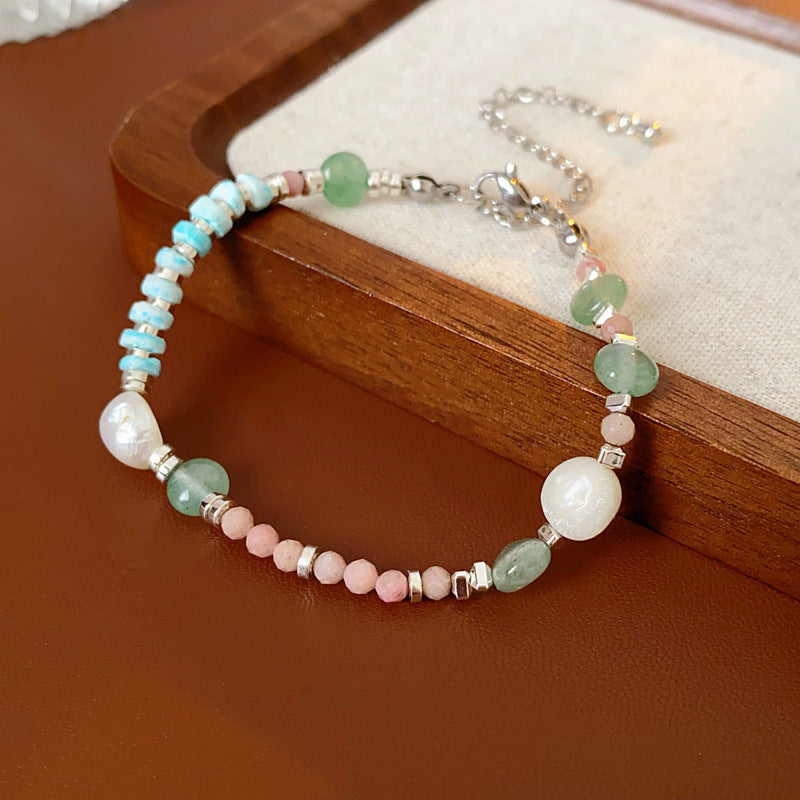Baroque Freshwater Pearl Necklace Simple Elegant Colorful Beaded Collarbone Chain Niche Light Luxury High-End Sense Necklace for Women