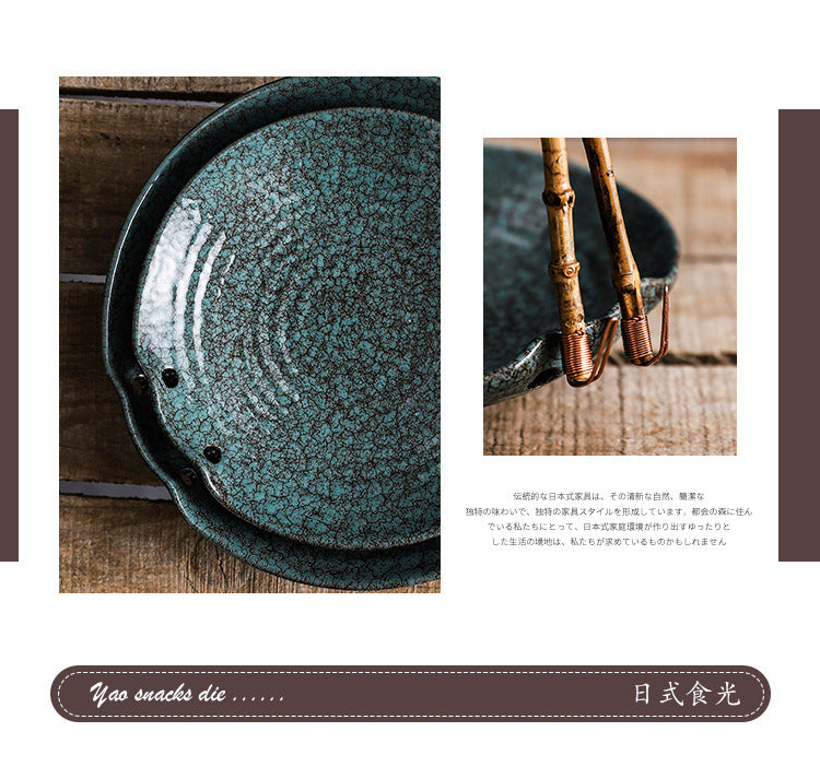 Creative Ceramic Dish Plate Handheld Basket Hotel Specialty Plate Fruit Plate Nut Plate Restaurant Ceramic Plate Display Plate