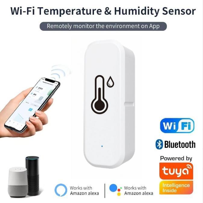 Tuya Graffiti wifi Bluetooth temperature and humidity meter detector indoor WIFI Temperature and Humidity Detector WiFi Sensor