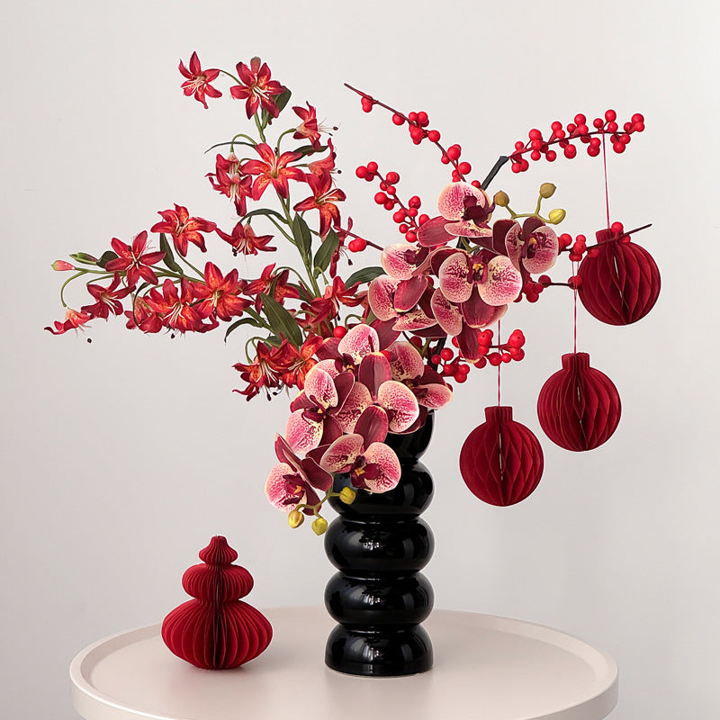 Wholesale Housewarming Gift Winter Green Red Fruit Artificial Flower Bouquet Decoration Ornament New Home Move-in Joy One Piece Dropshipping