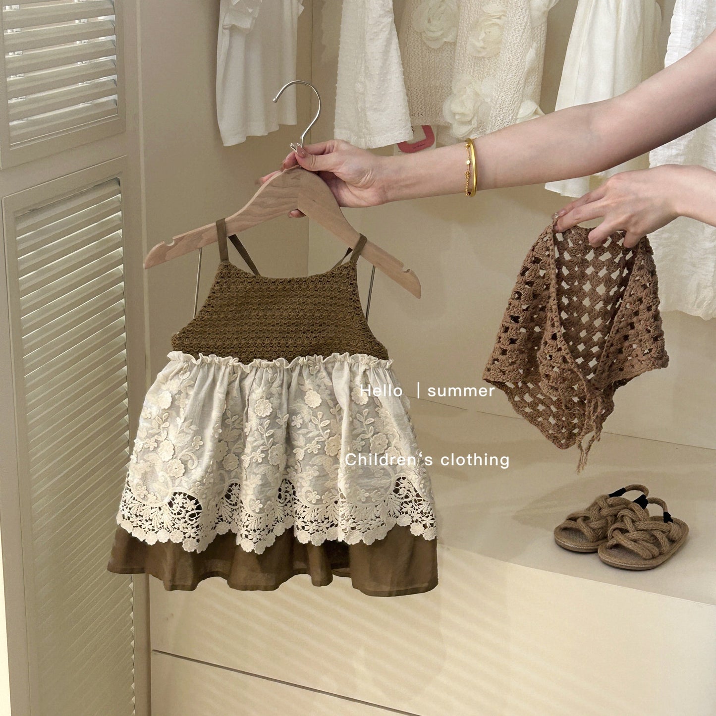 Little Salted Lemon baby Summer New Dress2025Girls' Embroidered Flower Bud Dress Stylish Baby Girl Tank Dress Trendy