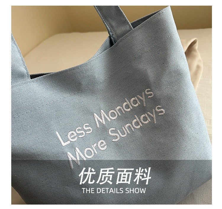 Vintage American Style Canvas Bag ins Large Capacity Student Commuter Artistic Single Shoulder Bag for Class Tote Bag for Women