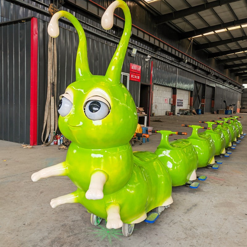 Outdoor Square Amusement Train Caterpillar Sightseeing Amusement Children's Ride Amusement Light-Up Car Mall Remote Control Car