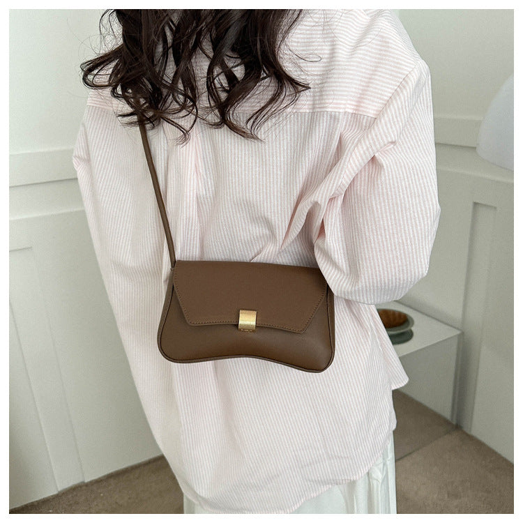 Trendy Women's Shoulder Crossbody Bag Small Square Bag2024Spring new style simple retro hand-held underarm bag