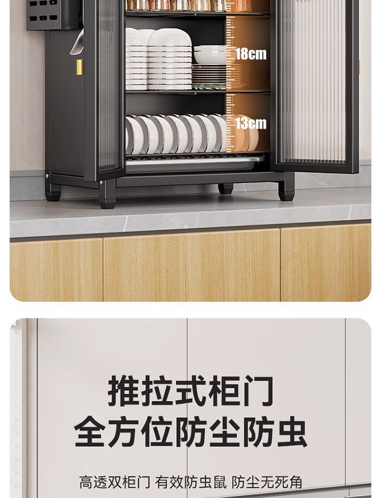 Kitchen Multifunctional Storage Rack Dustproof Dish Organizer Household Countertop Draining Bowl Cabinet Chopsticks Plate Storage Rack