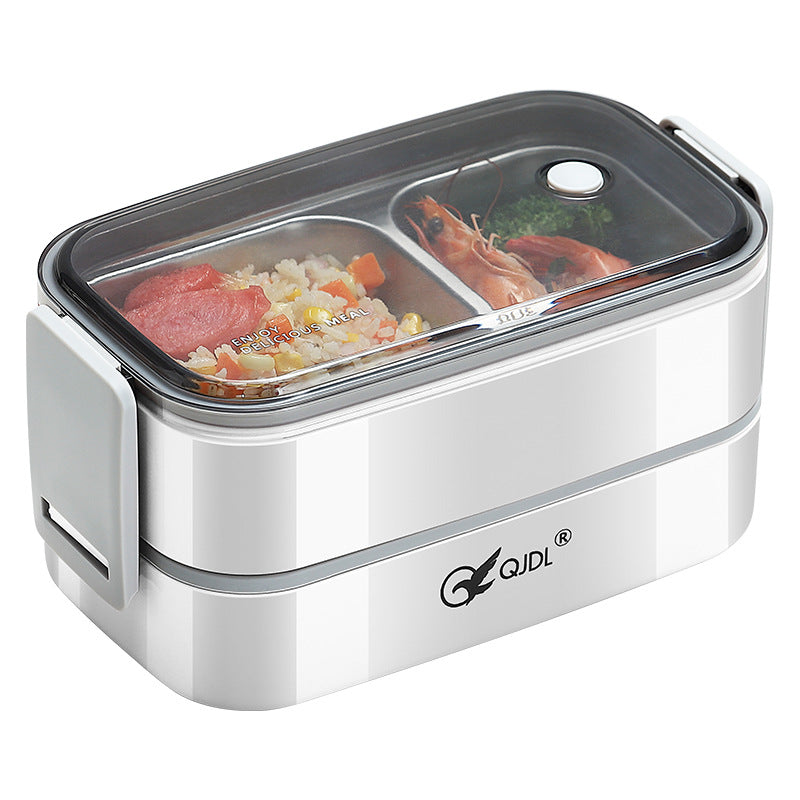 304Stainless Steel Sealed Insulated Lunch Box for Students and Office Workers, Microwave Safe, Double-Layer Lunch Container