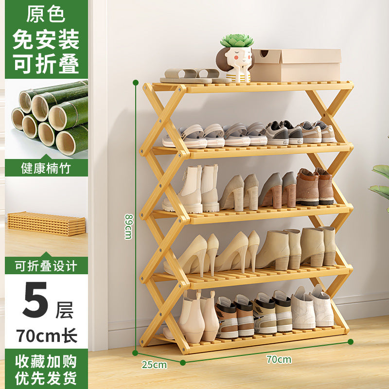 Shoe Rack Multi-layer Household Folding Doorway Storage Shoe Rack Dormitory Space-saving Simple Layered Partition Shoe Rack