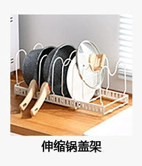 Cabinet Inner Layered Storage Rack Kitchen Countertop White Desktop Storage Rack Organizer Shelf for Seasonings, Bowls, Plates, and Cookware