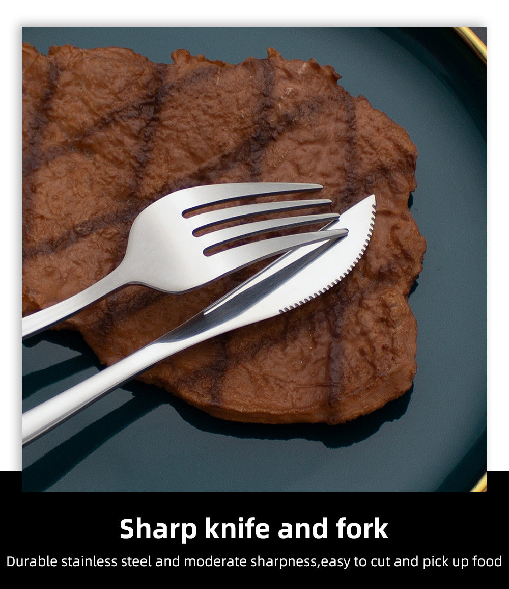 24 pcs stainless steel knife fork and spoon set cutlery set