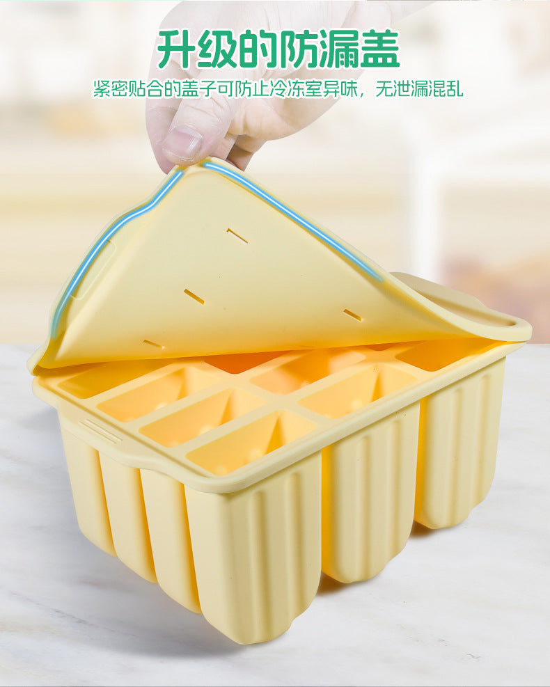【Same Low Price】Amazon12Ice Cream Mold Easy Release Silicone Popsicle Mold Ice Cream Mold with Lid Ice Cream Mold