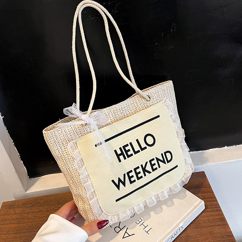 2025Large Capacity Elegant Korean Style Bag for Women Linen Canvas Bag Fashionable Eco-friendly Shopping Bag Single Shoulder Casual Handbag