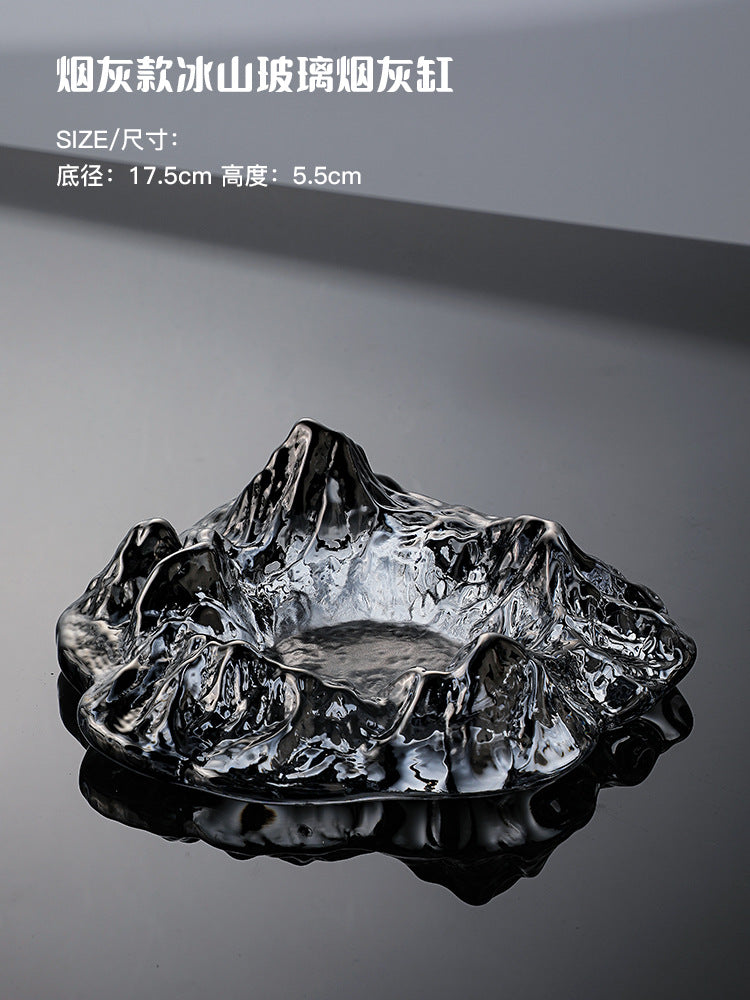 Internet Celebrity Light Luxury Iceberg Ashtray Home Coffee Table Cigar Ashtray Nordic Office Desktop Ornament Decoration Anti-Fly Ash