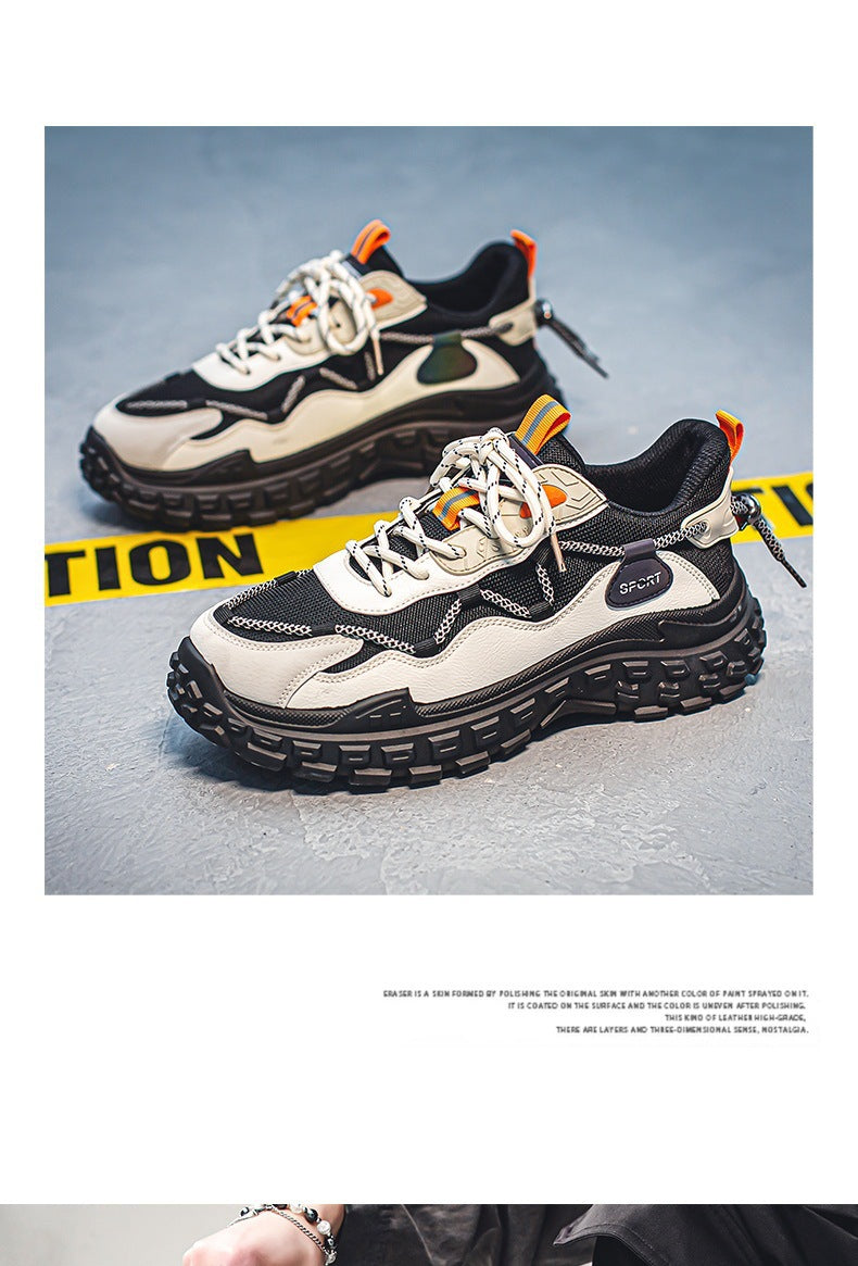 Hot-Selling Men's Shoes Spring Summer Breathable Mesh Shoes Versatile Men's Sports Sneakers Casual Running Thick-Soled Tire Dad Shoes