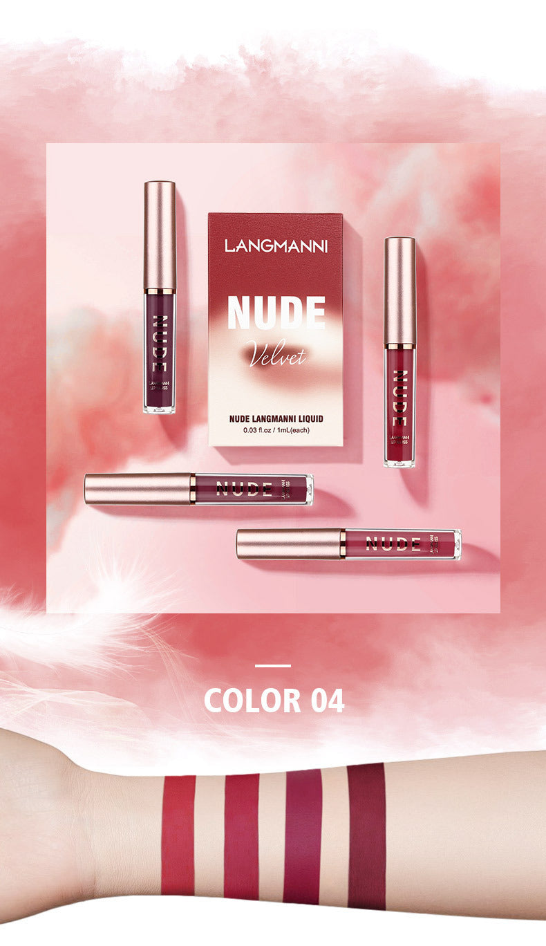 Langmanni16Lip Gloss Set Matte Velvet Four-Pack Lip Gloss Set