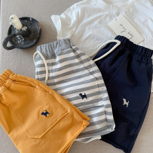 Little Bear Children's Shorts 25 Summer Boys and Girls Japanese Style Cartoon Striped Casual Pants Baby Toddler Fashionable Five-Point Shorts