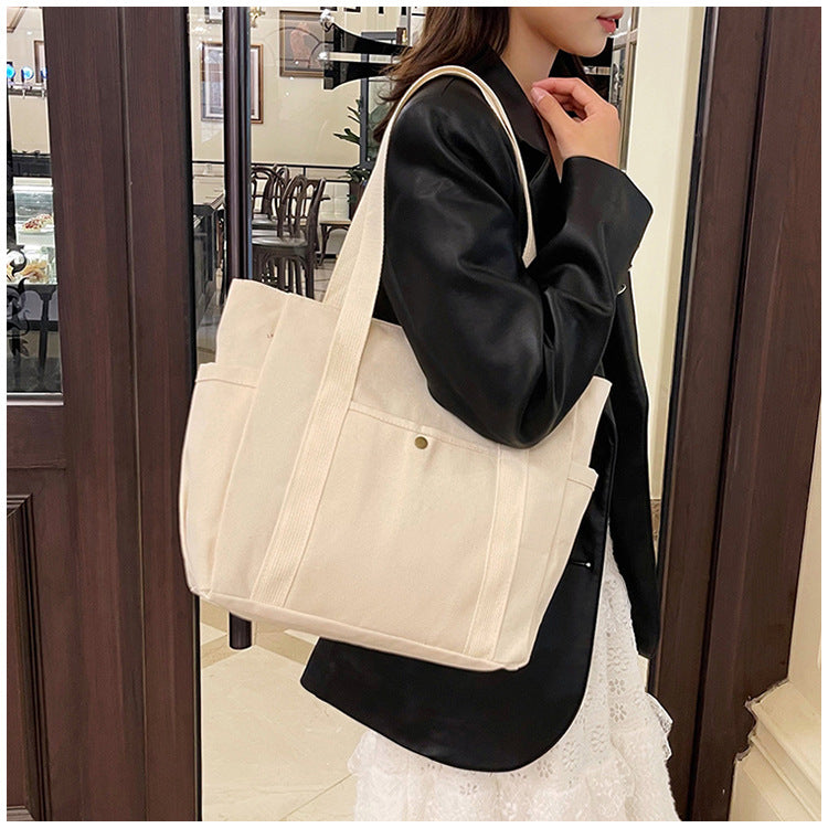 Large Capacity Tote Canvas Bag for Work and Going out Good-looking Commuter's All-Matching Art Student Book One Shoulder Bag Bag