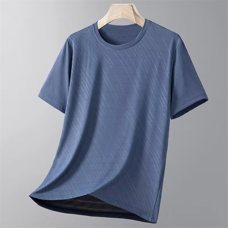 2025Men's Fashion Export New Short Sleeve t Summer Thin Mesh Half Sleeve Sports Quick-Dry Top1Delivery