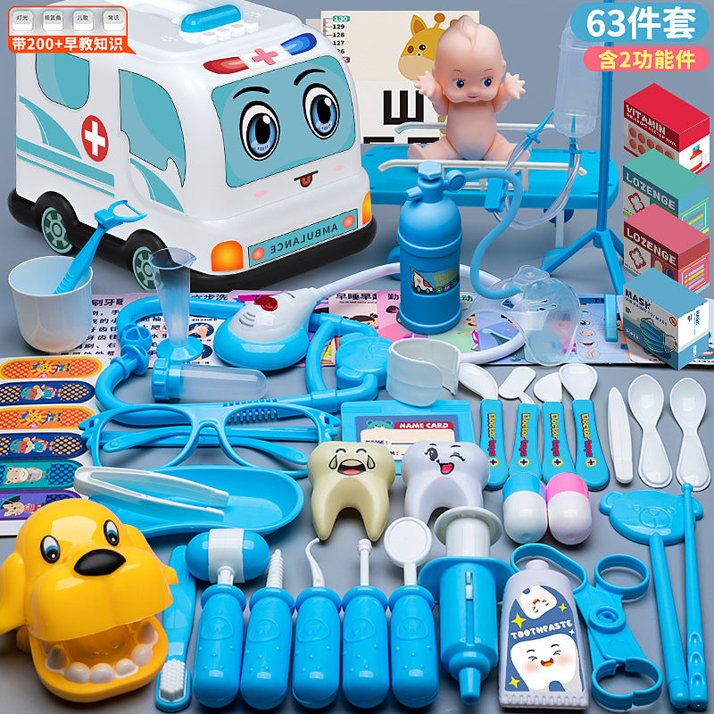 Children's Doctor Toy Set Tools Medical Kit Boys and Girls Pretend Play Nurse Injection Stethoscope Baby