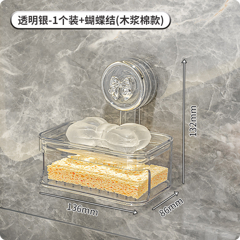 Suction Cup Tissue Box Bathroom Toilet Paper Box Wall-Mounted Punch-Free Bathroom Roll Stand Toilet Paper Storage Box