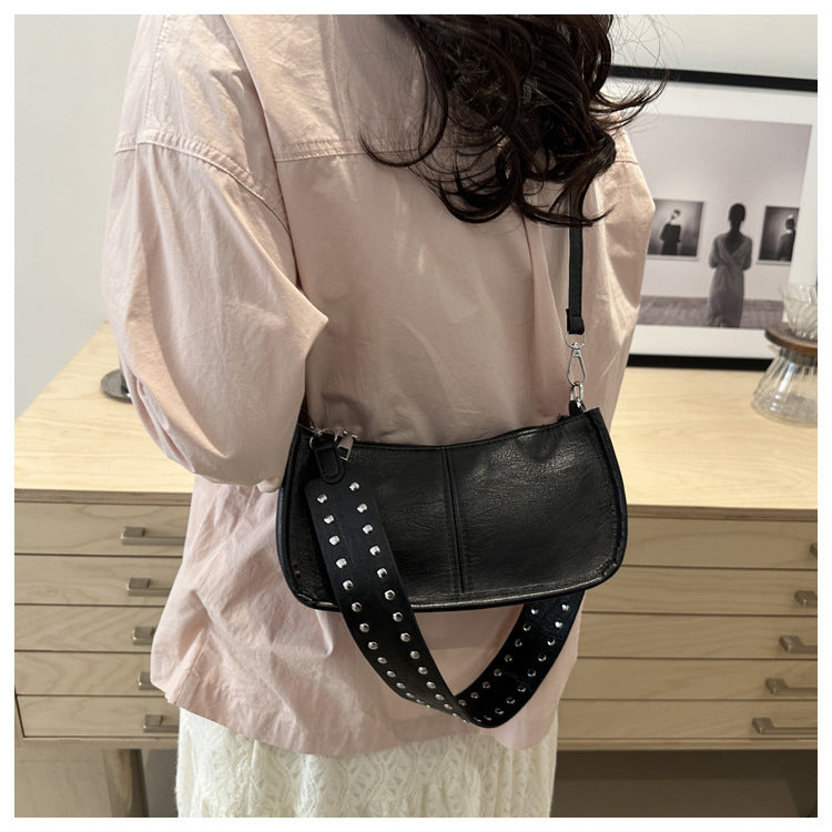 Crossbody Pouch2025Spring New Underarm Bag Niche Handbag Versatile Commuter Single Shoulder Underarm Rivet Women's Bag