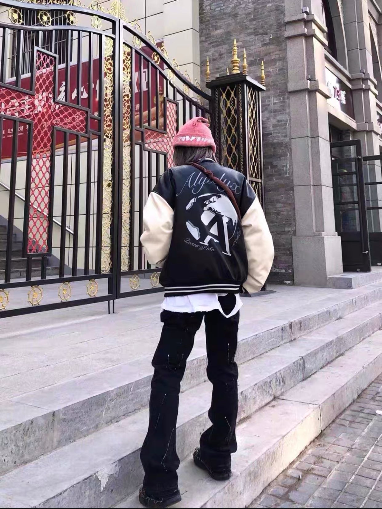 2023New Graffiti Ink Splash Damage Dept Casual Retro Niche vibo High Street Men's and Women's Flared Jeans
