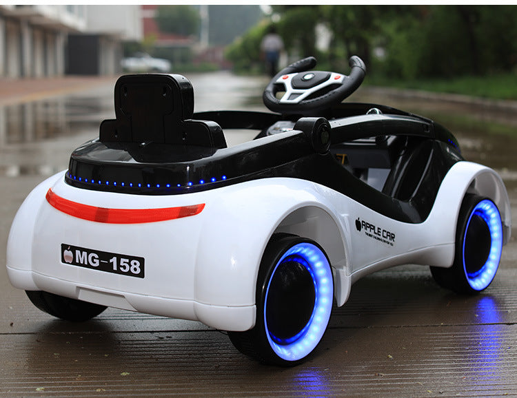 Sci-fi Children's Electric Car Four-Wheel Flashing with Remote Control, Ride-On for Boys and Girls, Baby Rocking Rechargeable Toy Car