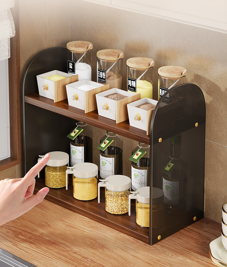 Kitchen Spice Rack Countertop Multifunctional Seasoning Storage Box Small Multi-layer Various Magic Rack on Stove