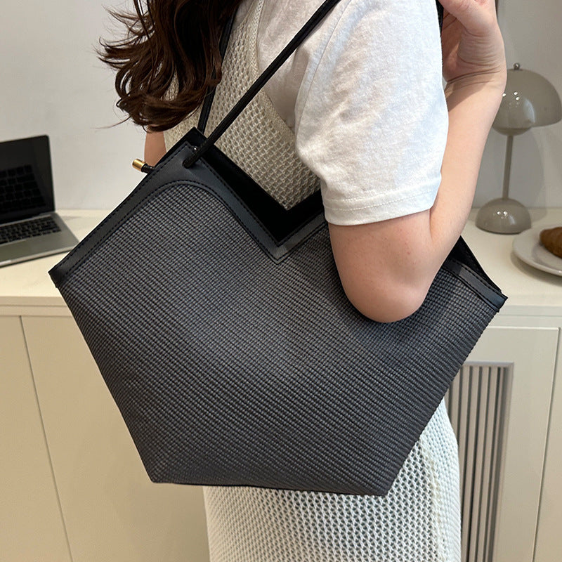 Summer Patchwork Large Capacity Women2025New Fashionable Loose Style Trendy New Casual Tote Shoulder Underarm Bag
