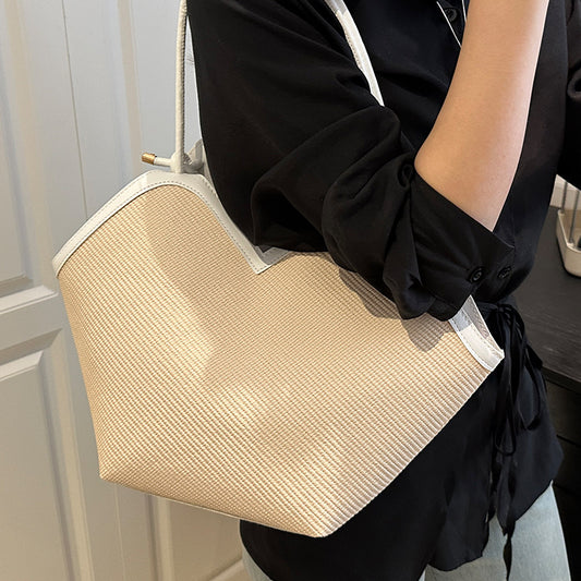 Summer Patchwork Large Capacity Women2025New Fashionable Loose Style Trendy New Casual Tote Shoulder Underarm Bag