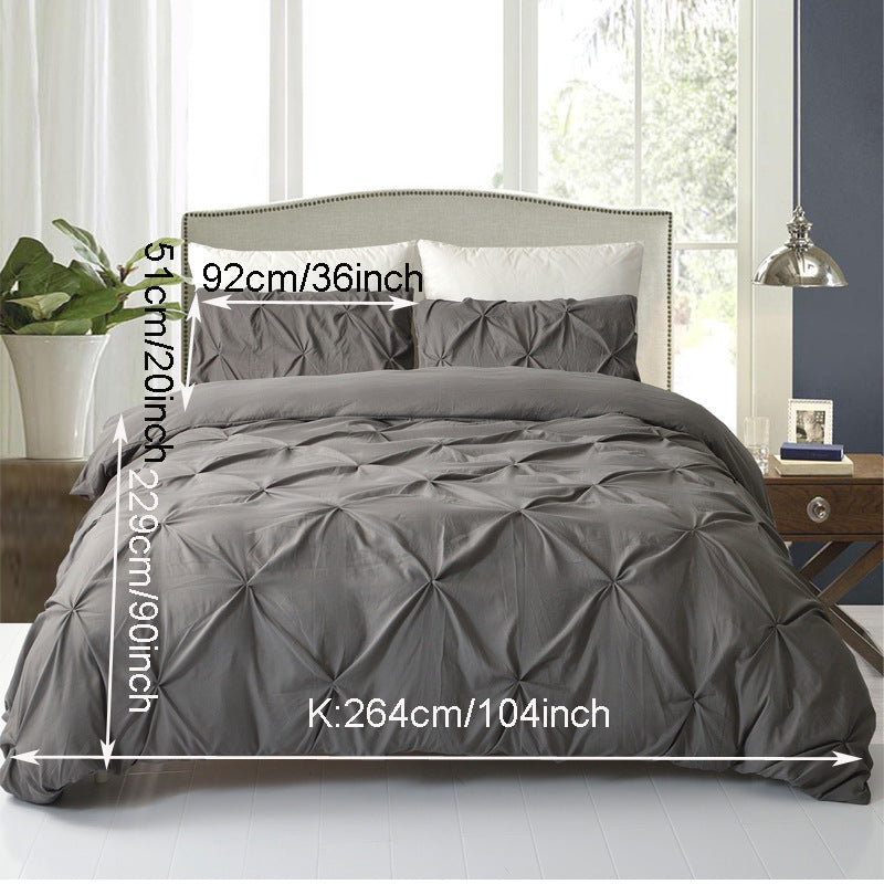 3pcs/set 7In-stock colors AliExpress Amazon ebay Handcrafted Solid Color Duvet Cover Three-Piece Set USA