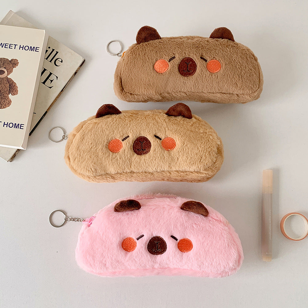 Back-to-School Season Cartoon New Small Animal Shaped Plush Pencil Case Student Stationery Storage Bag Children's Gift Pencil Case http://detail.1688.com/offer/965587364353.html