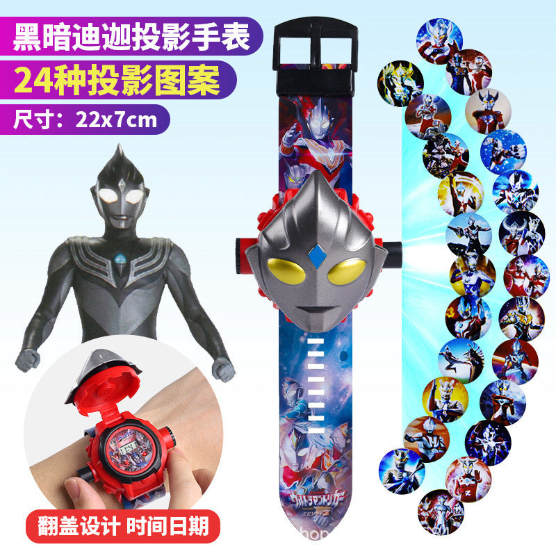 Ultraman Projection Watch Tiga Children's Edition Electronic Zero Tiga Glowing Boys Kindergarten Children's Day Toy