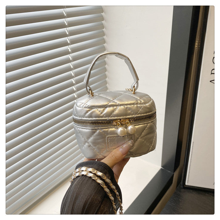 Women's Spring Summer Bag2025New Diamond Chain Bag High-End Fashionable Crossbody Bag Versatile Handheld Small Square Bag