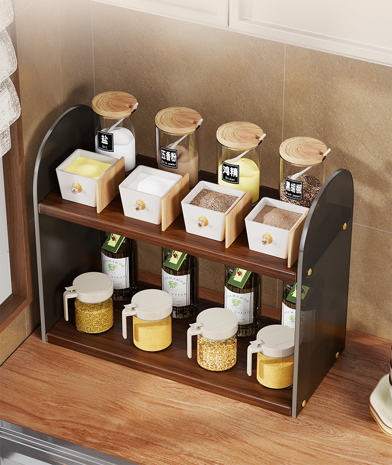 Kitchen Spice Rack Countertop Multifunctional Seasoning Storage Box Small Multi-layer Various Magic Rack on Stove