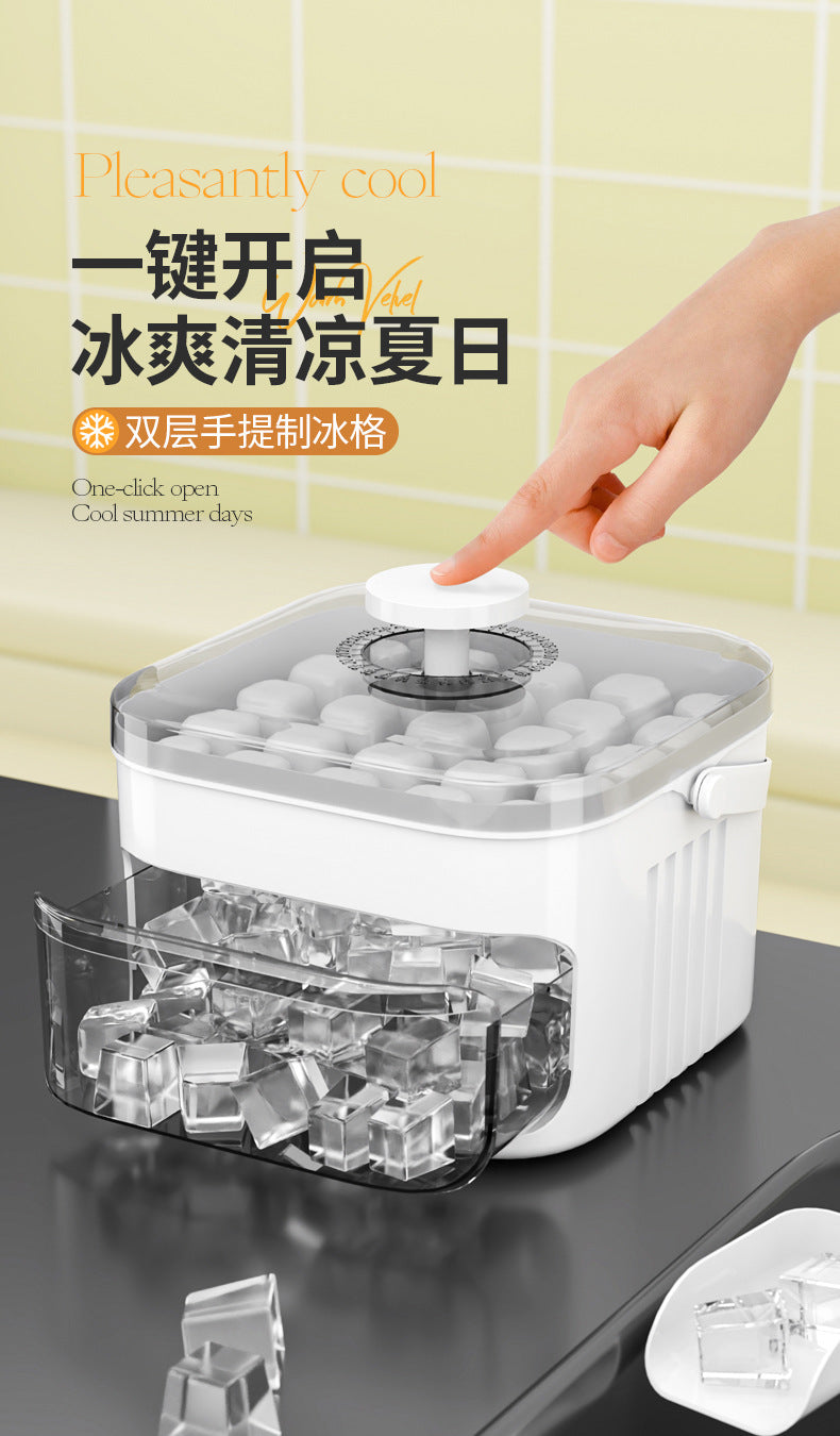 Home Easy Release Quick Freeze One-Click Press Ice Tray Ice Cube Mold Home Ice Box Storage Frozen Ice Cube Model