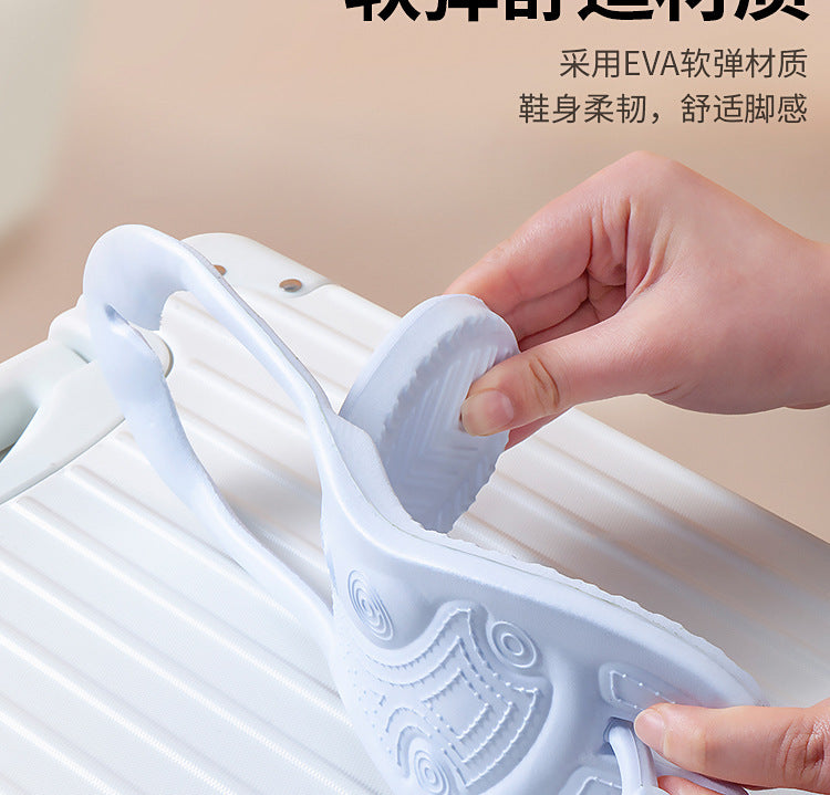 Foldable Slippers Summer Travel Portable Outdoor Swimming Beach Disposable Flip-Flops Hotel Travel Slippers