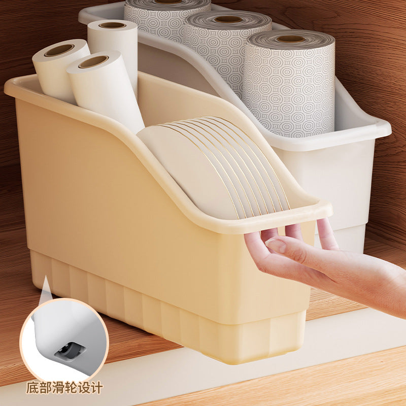 Cabinet Storage Box with Wheels Gap Sundries Kitchen Organizer Box Household Large Capacity Multifunctional Cabinet Storage Box