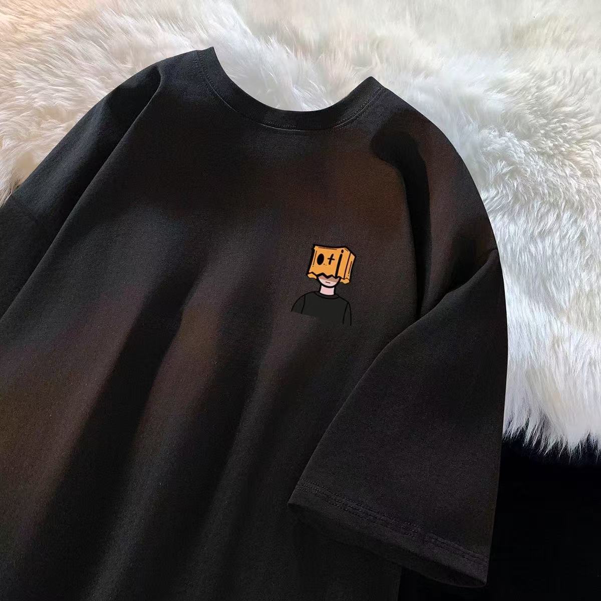 t Trendy Brand Short Sleeve T-Shirt200Summer New Pure Cotton Men's Short Sleeve Korean Style Trendy Top Fashion Base Shirt