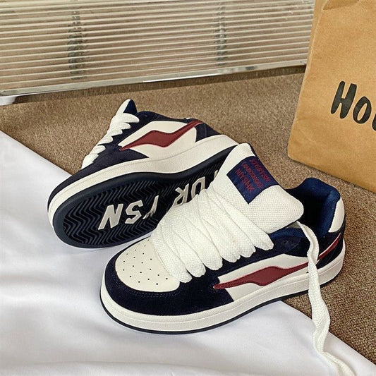 Korean Version of Niche Pink Bread Shoes for Women ins Tide2025Spring New Style Versatile Hong Kong Style Casual Sneakers for Female Students