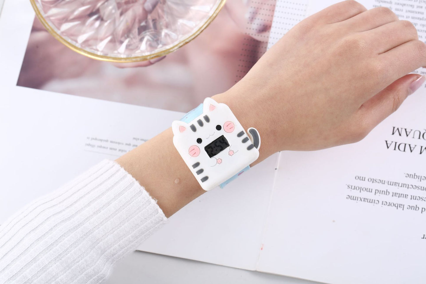 Children's Cute Fashion Snap Watch for Boys and Girls Quartz Watch Childlike Chronograph Large Dial